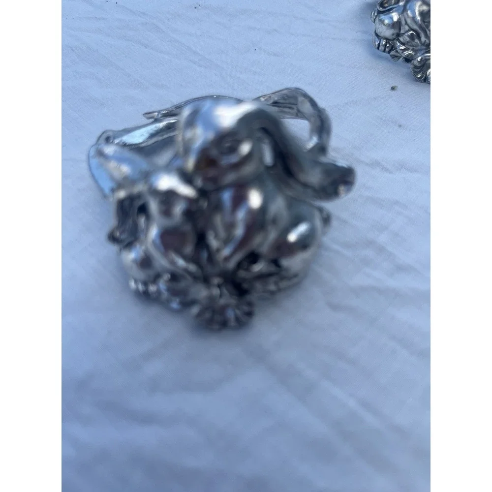 Set of 7 Arthur Court BUNNIES Aluminum Napkin Rings - Fast Shipping!!